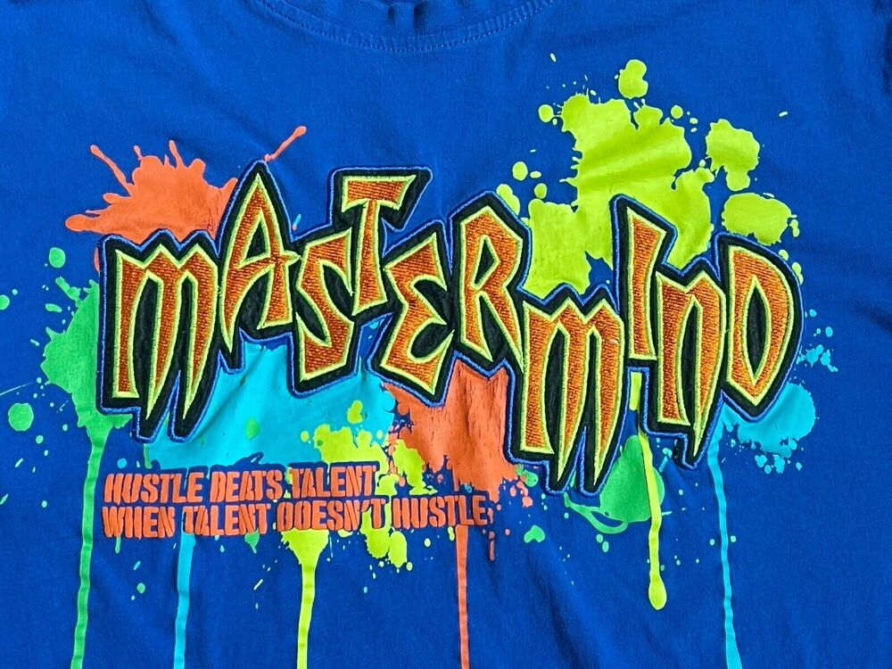 Switch Remarkable Mastermind Embroidered Graphic T-Shirt Mens Size M Blue